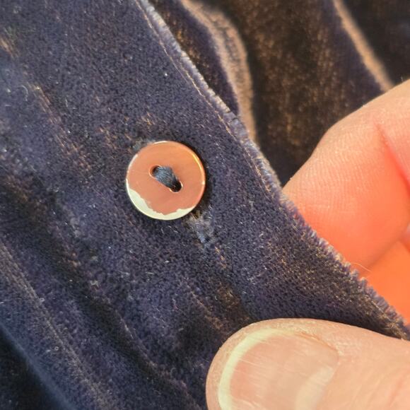 Mystree Velvet Shirt Women's L Dusty Plum Dark Romantic Whimsigoth Festive Party - Picture 8 of 8